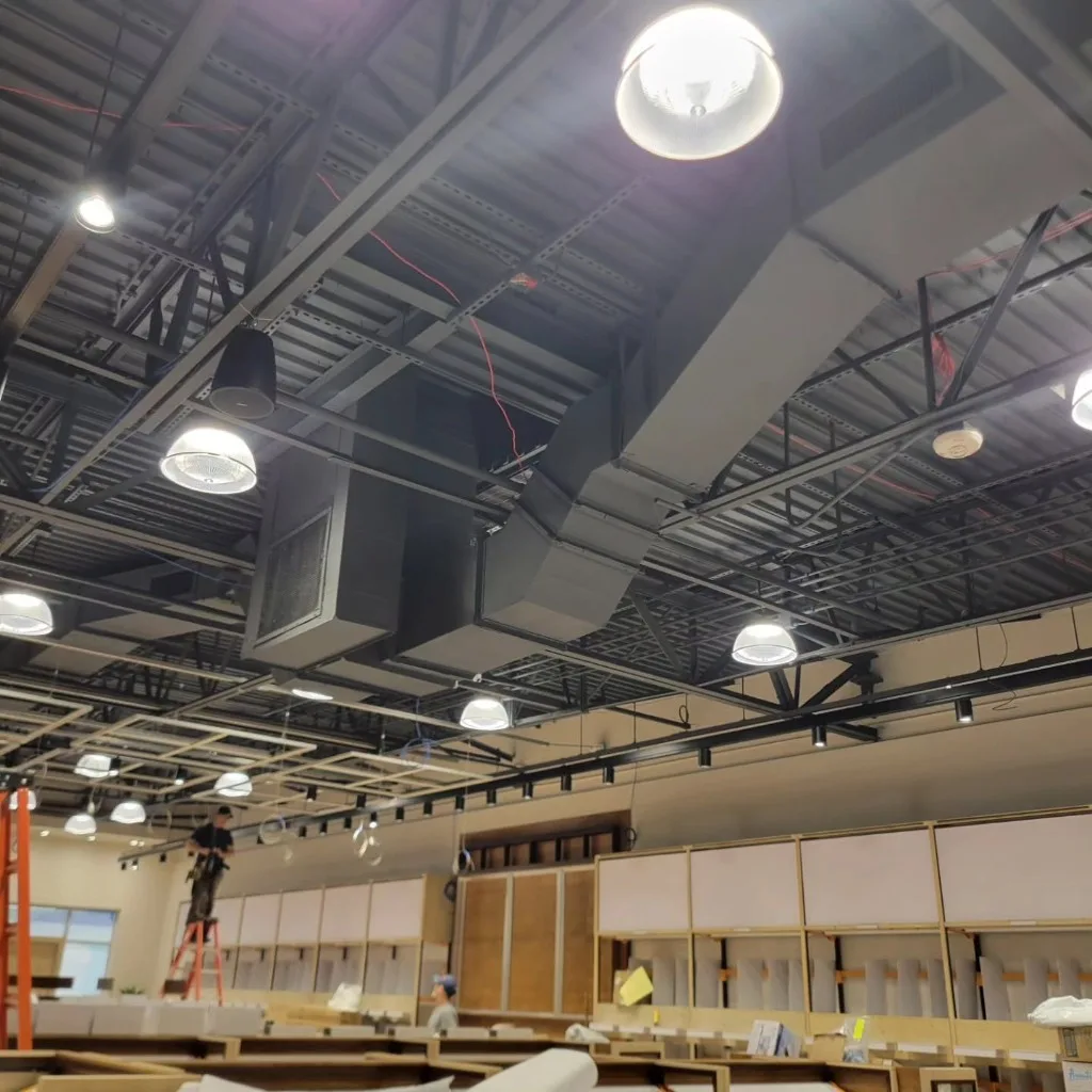 Commercial property management lighting and ceiling fit-out