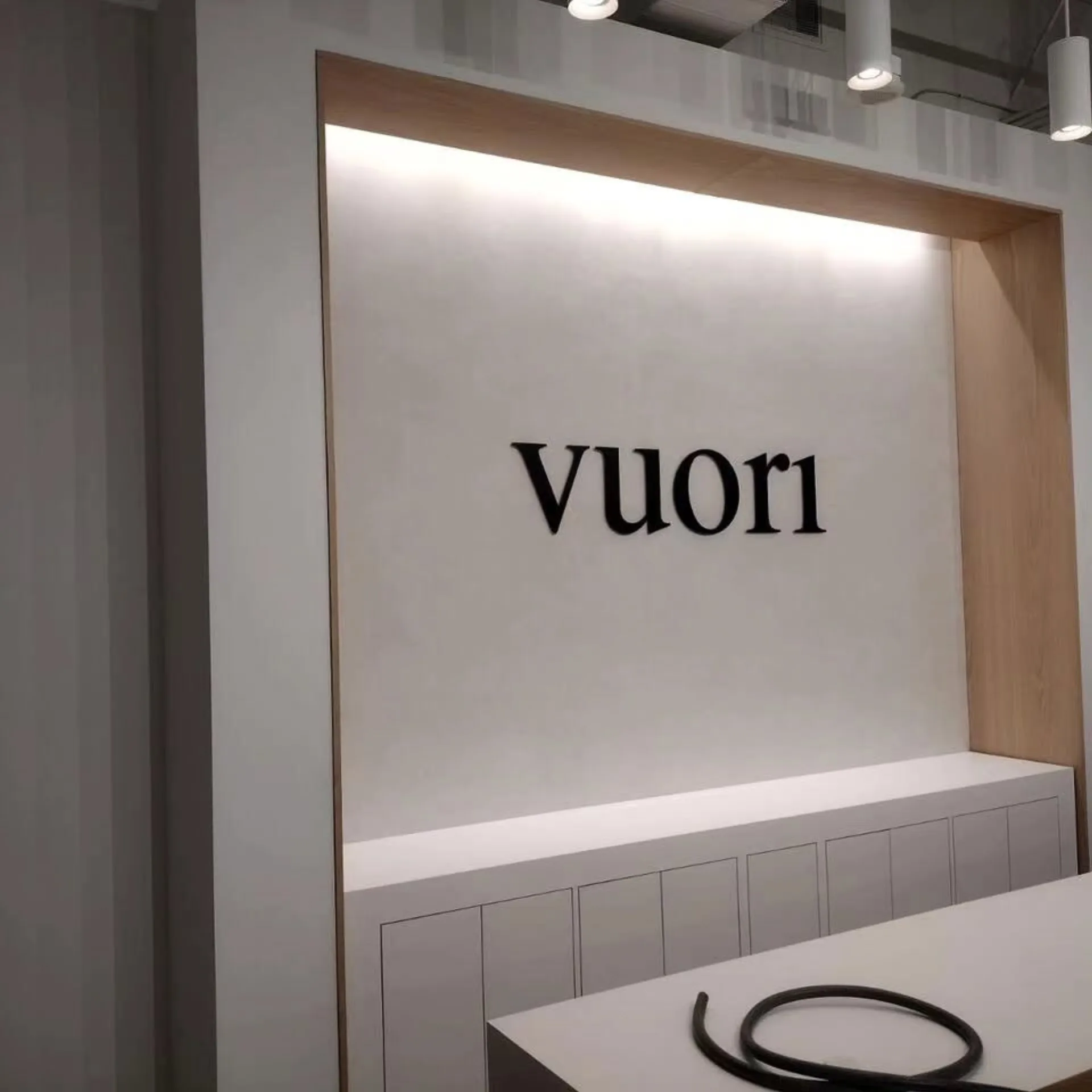 Vuori retail accent lighting installation Bay Area